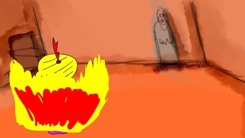Cartoon: the red flame wizard10 (medium) by sal tagged cartoon
