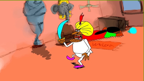 Cartoon: the red flame wizard4 (medium) by sal tagged cartoon