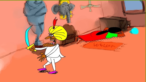 Cartoon: the red flame wizard4 (medium) by sal tagged cartoon