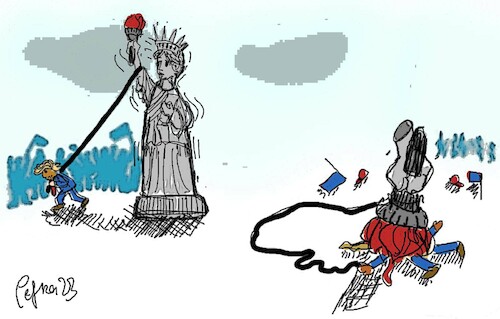 Cartoon: one day (medium) by pefka tagged trump,jail