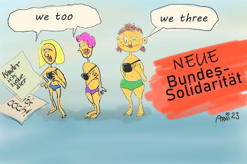 Cartoon: Klappen-Bundessolidarität greift (medium) by Arni tagged we,too,kanzler,klappe,augenbinde,auge,augen,bh,brust,frau,bund,solidarisch,solidarität,partei,spd,parteiübergreifend,berlin