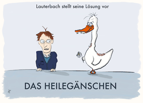 Cartoon: Lauterbachs Lösung (medium) by Gabi Horvath tagged lauterbach,gesundheitssystem,pflegereform,pflegeversicherung