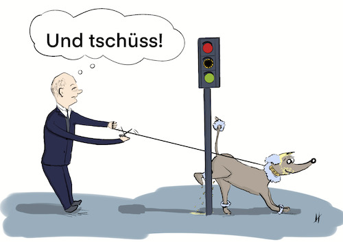 Cartoon: und tschüss! (medium) by Gabi Horvath tagged fdp,koalition,scholz,entlässt,entlassen,lindner,finanzminister,ampel,spd