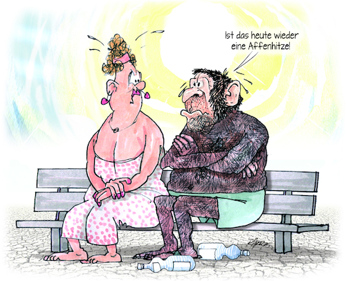 Cartoon: Affenhitze (medium) by Ritter-Cartoons tagged wetterv,klima,wetterv,klima