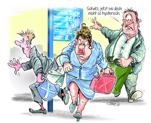 Cartoon: Benzinpreise (medium) by Ritter-Cartoons tagged benzinpreise,presse,karikaturen,von,berthold,ritter,cartoons,benzinpreise,presse,karikaturen,von,berthold,ritter,cartoons