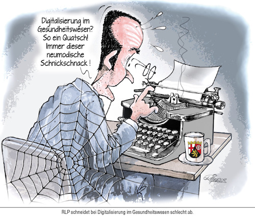 Cartoon: Digitalisierung im Gesundheitswe (medium) by Ritter-Cartoons tagged digitalisierung