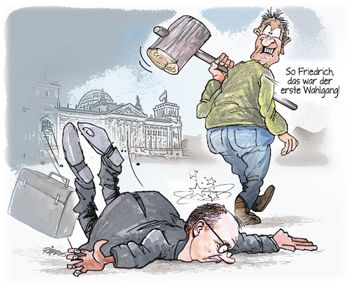 Cartoon: Friedrich Merz (medium) by Ritter-Cartoons tagged friedrich,merz,wahldsesaster,friedrich,merz,wahldsesaster