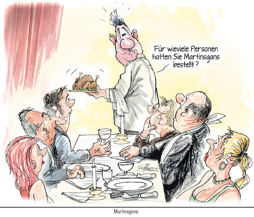 Cartoon: Martinsgans (medium) by Ritter-Cartoons tagged inflationsbedingte,kleine,portion