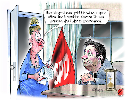 Cartoon: Neuwahlen (medium) by Ritter-Cartoons tagged lars,klingbeil,spd,neuwahlen,pressekarikaturen,und,cartoons,von,berthold,ritter,facebook,seite,ritterkarikaturen,lars,klingbeil,spd,neuwahlen,pressekarikaturen,und,cartoons,von,berthold,ritter,facebook,seite,ritterkarikaturen