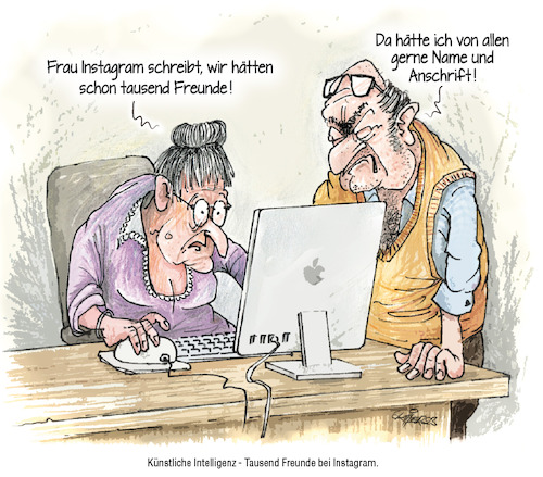 Cartoon: Oma und Opa im Netz (medium) by Ritter-Cartoons tagged am,mac