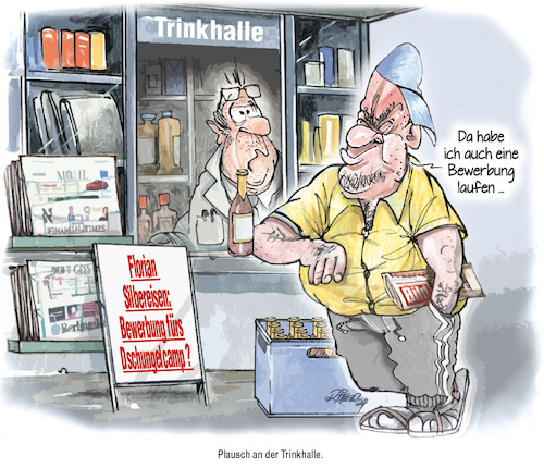 Cartoon: Plausch an der Trinkhalle (medium) by Ritter-Cartoons tagged plausch,an,der,trinkhalle