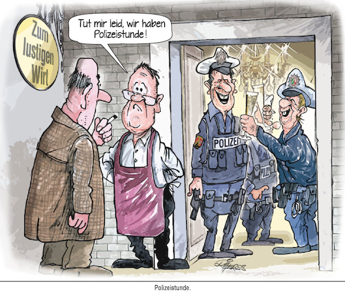 Cartoon: Polizeistunde (medium) by Ritter-Cartoons tagged kneipe