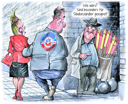 Cartoon: Pyrotechnik (medium) by Ritter-Cartoons tagged pyrotechnik,bundesliga,berthold,ritter,cartoons,pressekarikatur,karikaturen,pressezeichnung,pyrotechnik,bundesliga,berthold,ritter,cartoons,pressekarikatur,karikaturen,pressezeichnung