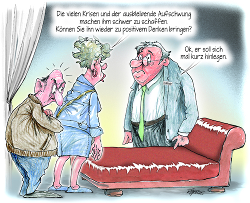 Cartoon: Rotes Sofa (medium) by Ritter-Cartoons tagged wirtschaft,wirtschaft