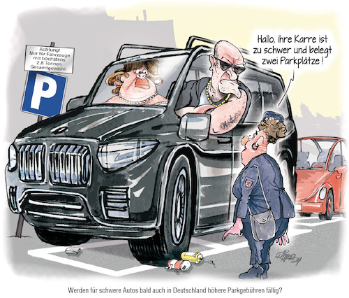 Cartoon: Schwere SUV (medium) by Ritter-Cartoons tagged schwere,suv