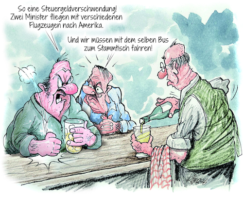 Cartoon: Stammkneipe (medium) by Ritter-Cartoons tagged usa,reise,klingbeil,und,wadephul,karikaturen,von,berthold,ritter,presse,cartoons,usa,reise,klingbeil,und,wadephul,karikaturen,von,berthold,ritter,presse,cartoons