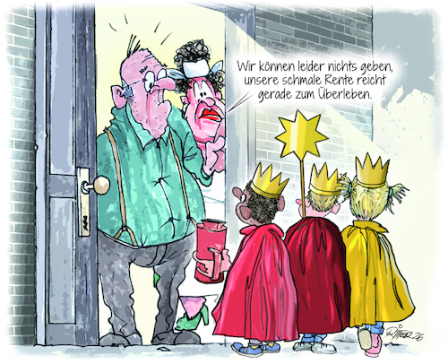 Cartoon: Sternsinger (medium) by Ritter-Cartoons tagged sternsinger,arme,rentner,sternsinger,arme,rentner