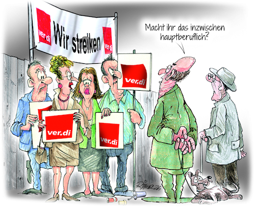 Cartoon: Verdistreik (medium) by Ritter-Cartoons tagged verdistreik,pressekarikaturen,von,berthold,ritter,cartoons,verdistreik,pressekarikaturen,von,berthold,ritter,cartoons