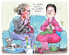 Cartoon: Gemeinsames Stricken