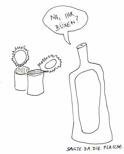 Cartoon: buexen (medium) by armella tagged flasche,anmache,buechse
