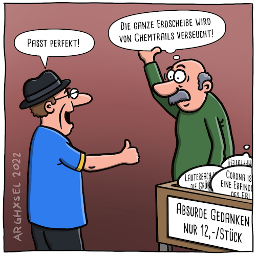 Cartoon: Absurde Gedanken (medium) by Arghxsel tagged gedanken,denkblase,unsinn,geschwurbel,verkauf,ausverkauf,schlussverkauf