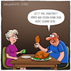 Cartoon: Veganer Essen (small) by Arghxsel tagged essen,trinken,nahrung,ernährung,fleisch,grillen,vegan,vegetarisch,gesund,getränke,alkohol,frutarier,obst,gemüse,fisch,ungesund,fett,eiweiß,proteine,kalorien