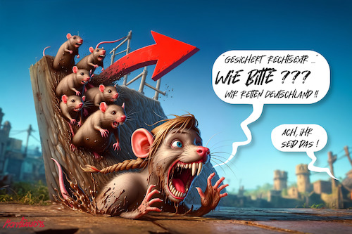 Cartoon: So sehen Deutschlands Retter aus (medium) by MorituruS tagged afd,klage,verfassungsschutz,einstufung,gesichert,rechtsextremistische,bestrebung,behörde,bundesamt,für,bfv,verwaltungsgericht,köln,abmahnung,unterlassungserklärung,alice,weidel,tino,chrupalla,abgeordneter,verlässt,partei,und,fraktion,sieghard,knodel,austritt,aus,bundestagsfraktion,deutschland,opposition,neue,bundesregierung,cartoon,karikatur,moriturus