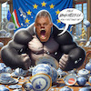 Cartoon: EU-Boykott gegen Orban Gorilla (small) by MorituruS tagged boykott,ungarn,eu,von,der,leyen,reisen,moskau,peing,regierungschef,ratspräsident,kremlchef,wladimir,putin,china,xi,jinping,friedensmission,ukraine,krieg,ohne,mandat,expräsident,donald,trump,unmut,cartoon,karikatur,moriturus