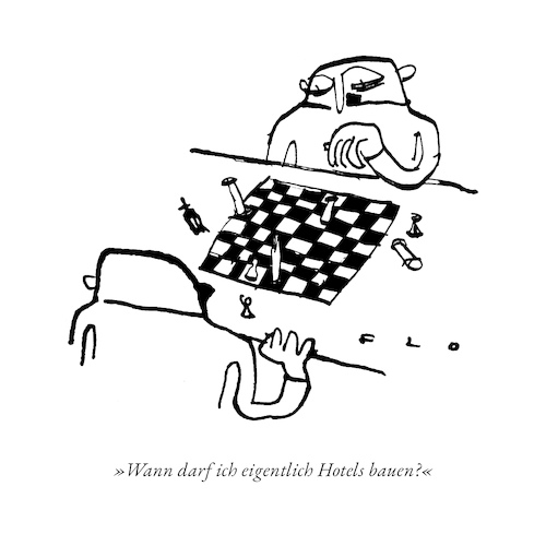 Cartoon: Spiel der Könige (medium) by F L O tagged schach,schachmatt,hotel,bauen,könig,dame,springer,bauer,pferd,turm,läufer,schwarzweiß,schach,schachmatt,hotel,bauen,könig,dame,springer,bauer,pferd,turm,läufer,schwarzweiß
