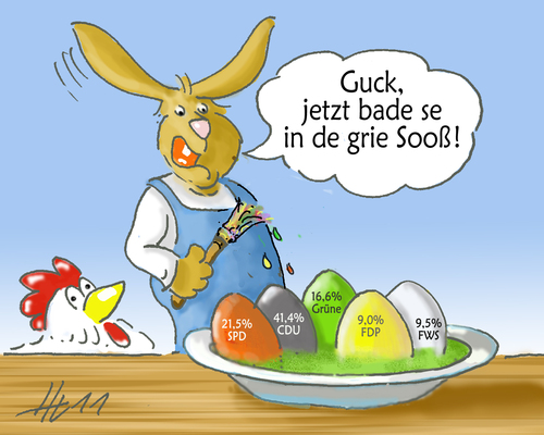 Cartoon: Es grünt so grün... (medium) by Henrich tagged wahlen