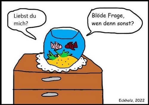Cartoon: Wen denn sonst? (medium) by Sven1978 tagged fische,beziehung,sorgen,angst,zweifel,liebe,tiere