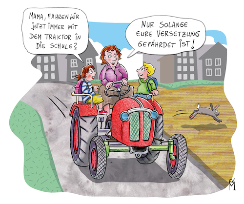 Cartoon: Trecker fahren (medium) by Rebecca-Meyer tagged kinder,schule,mutter,versetzung,trecker,traktor,demo,landwirte,städte,demonstrieren,düngeverordnung,zentrallager,insektenschutz,gesetz,discounter,keine,sinnlosen,vorschriften,sinnvolle,kooperationen,protest,tierwohl,blockade,aktionen,staus,bäuerinnen,bauern,versammlungsrecht,bürokratieabbau,subventionskürzungen,gegen,steuer,bürokratiewahn,agrarpolitik,agrar,sektor,kinder,schule,mutter,versetzung,trecker,traktor,demo,landwirte,städte,demonstrieren,düngeverordnung,zentrallager,insektenschutz,gesetz,discounter,keine,sinnlosen,vorschriften,sinnvolle,kooperationen,protest,tierwohl,blockade,aktionen,staus,bäuerinnen,bauern,versammlungsrecht,bürokratieabbau,subventionskürzungen,gegen,steuer,bürokratiewahn,agrarpolitik,agrar,sektor