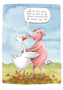 Cartoon: Sau (small) by Rebecca-Meyer tagged gans,schwein,liebe,beziehung,bedürfnisse,frage,dicke,sau,missverständnisse