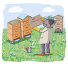 Cartoon: Wir streiken (small) by Rebecca-Meyer tagged honigbienen,imker,globalen,artensterben,insektizide,pestizide,und,fungizide,pestizidbelasteten,monokulturen,konsequente,flurbereinigung,neonikotinoide,toxisch,für,bienen