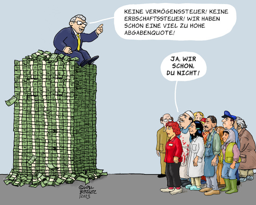 Cartoon: Der Unterschied (medium) by Karl Berger tagged abgabenquote,steuern,kapital,arbeit,demagogie,abgabenquote,steuern,kapital,arbeit,demagogie