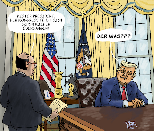 Cartoon: Wer stört? (medium) by Karl Berger tagged trump,usa,kongress,alleinherrscher,demokratie,diktatur,republikaner,trump,usa,kongress,alleinherrscher,demokratie,diktatur,republikaner