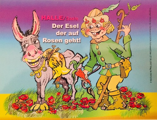Cartoon: Postkarte ür Halle (medium) by Cartoon_EGON tagged der,esel