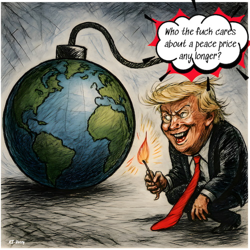 Cartoon: Change of mind (medium) by KI-Vossy tagged trump,usa,potus,venezuela,mexico,mexiko,war,iran,peace,price,maduro,destruction,worldwar,ww3,cuba,greenland,kuba,grönland,kolumbien,colombia,threat,us,president,krieg,weltordnung,world,order,trump,usa,potus,venezuela,mexico,mexiko,war,iran,peace,price,maduro,destruction,worldwar,ww3,cuba,greenland,kuba,grönland,kolumbien,colombia,threat,us,president