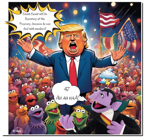 Cartoon: Donalds Freakshow (medium) by A Human tagged trump,usa,count,countcount,muppet,muppetshow,freak,freakshow,numbers,trump,usa,count,countcount,muppet,muppetshow,freak,freakshow