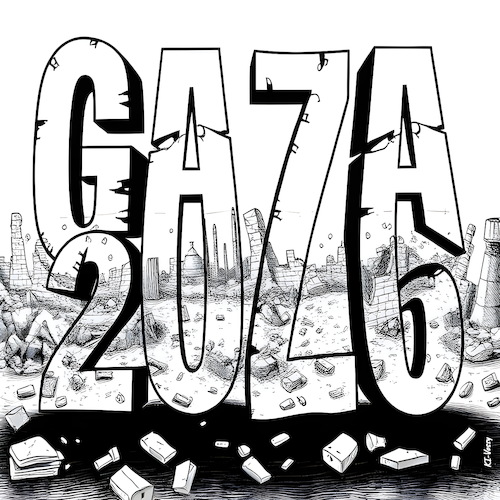 Cartoon: Gaza 2026 (medium) by KI-Vossy tagged gaza,strip,peace,israel,usa,palestine,trump,netanjahu,war,gaza,strip,peace,israel,usa,palestine,trump,netanjahu,war