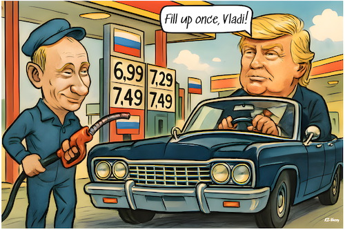 Cartoon: Volltanken (medium) by KI-Vossy tagged trump,usa,potus,öl,ölpreis,benzin,benzinpreis,energiepreis,sanktionen,russland,putin,schiffe,sanctions,russia,oil,oilprice,energy,price,prices,trump,usa,potus,öl,ölpreis,benzin,benzinpreis,energiepreis,sanktionen,russland,putin,schiffe,sanctions,russia,oil,oilprice,energy,price,prices
