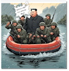 Cartoon: Der Schlauchboot-Despot (small) by A Human tagged nordkorea,kim,hochwasser,schlauchboot,politik,katastrophenschutz