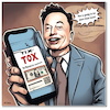 Cartoon: TixTox (small) by A Human tagged tiktok,tixtox,musk,trump,usa,china,bytedance,spying,spies,spionage