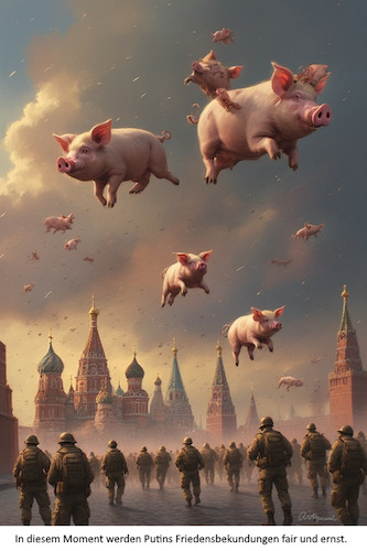 Cartoon: Friedensszenario (medium) by ArtyFicial tagged russland,putin,friedensabsichten,ernsthaftigkeit,krieg,ukraine,militär,militärische,spezialoperation,bedingungen,waffenruhe,waffenstille,frieden,friedensverhandlungen,kriegsende,diktatfrieden