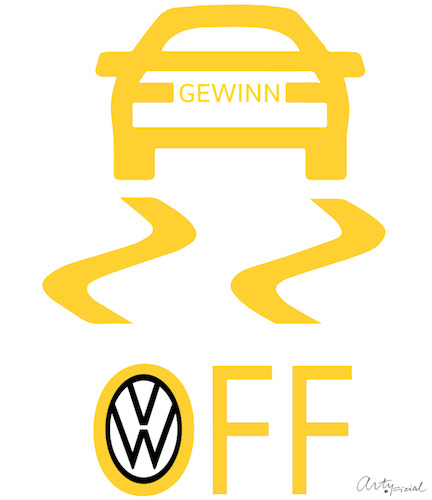 Cartoon: Gewinnwarnung (medium) by ArtyFicial tagged vw,gewinnwarnung,aktie,börse,kurs,krise