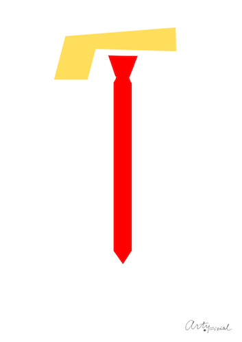 Cartoon: T (medium) by ArtyFicial tagged trump,blond,rot,blonde,red,yellow