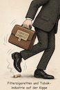 Cartoon: Auf der Kippe (small) by ArtyFicial tagged tabak,zigaretten,tabakindustrie,zigarettenindustrie,rauchen,vapen,nikotin,sucht,lobbyisten,lobbyismus,kippe,kippen,filterzigaretten,änderungen,branche,genussmittel,suchtmittel,gift