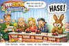 Cartoon: Bescheid (small) by ArtyFicial tagged ostern,henne,ei,hase,osterhase,osterspecial,quiz,quizshow,quizmaster,moderator,kandidaten,opa,frau,genz