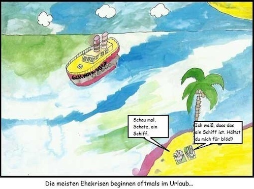 Cartoon: Ehekrise (medium) by Kruscha tagged ehekrise,urlaub,reisen,mann,frau,ehe