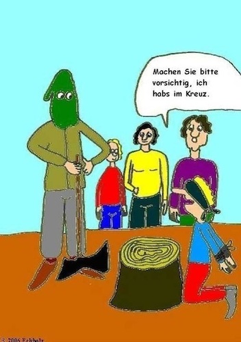 Cartoon: Der letzte Wunsch (medium) by Walross tagged richter,henker,schmerzen,rückenschmerzen,todesstrafe,scharfrichter,männer